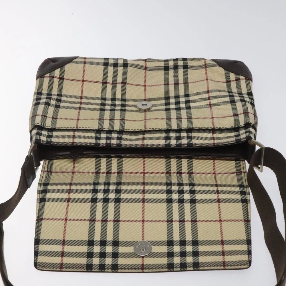 BURBERRY Nova Check Shoulder Bag Canvas Beige Auth KD198 - Picture 11 of 16